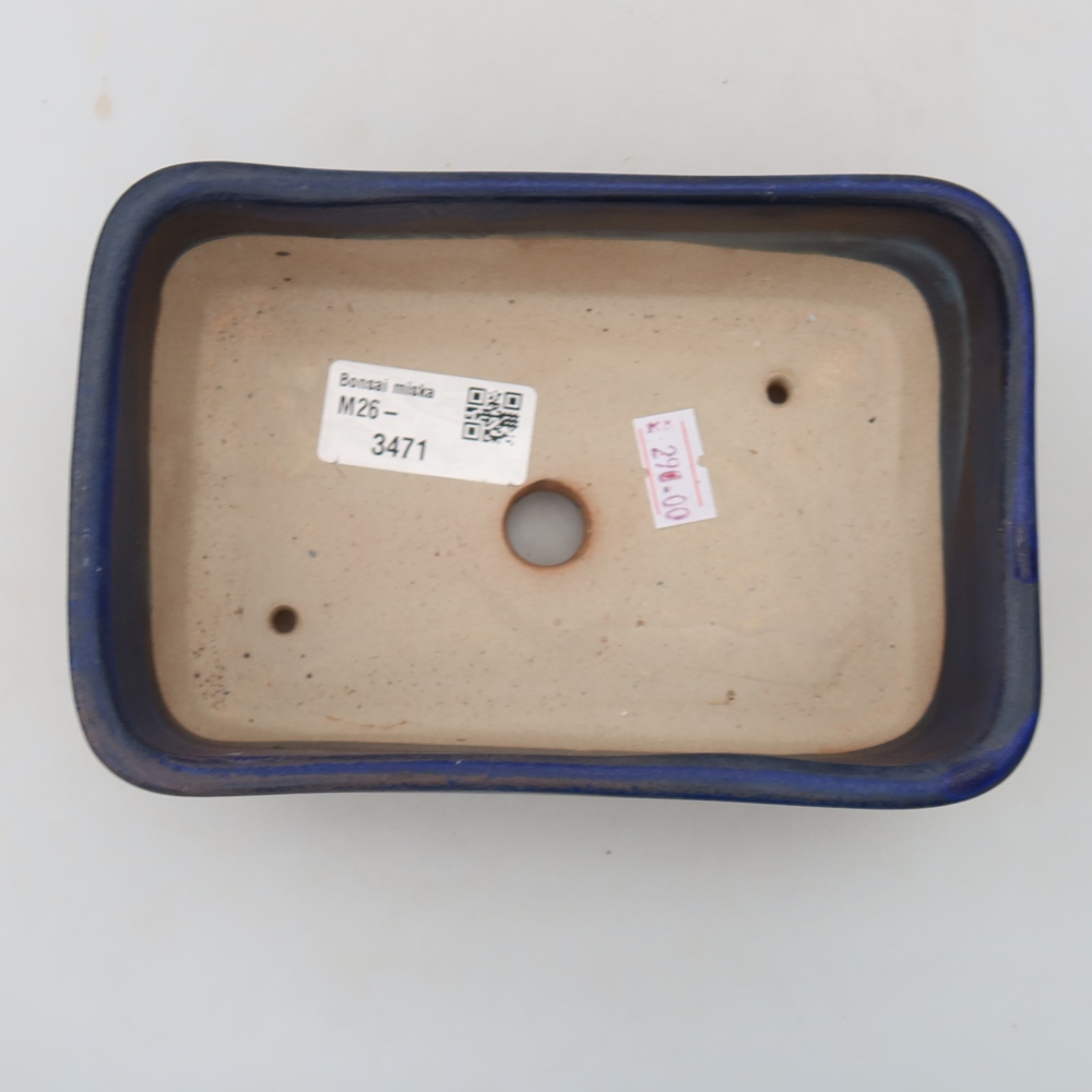 Keramische bonsaischaal 16 x 10,5 x 5,5 cm, kleur: blauw