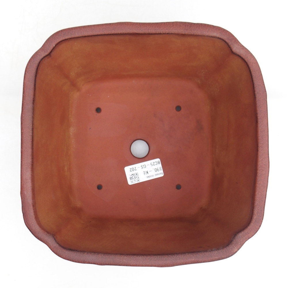 Bonsaischaal van keramiek 21 x 21 x 13,5 cm, bruin