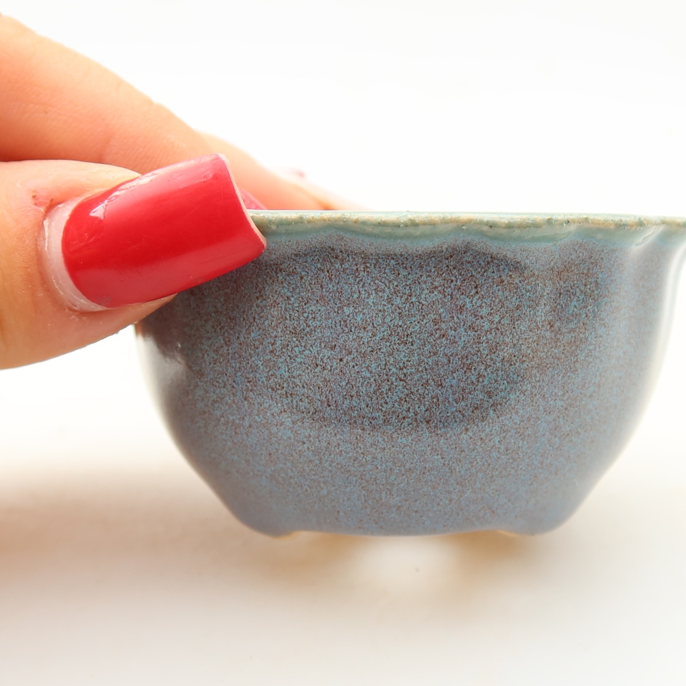 Keramische bonsaischaal 7 x 7 x 3,5 cm, kleur grijs