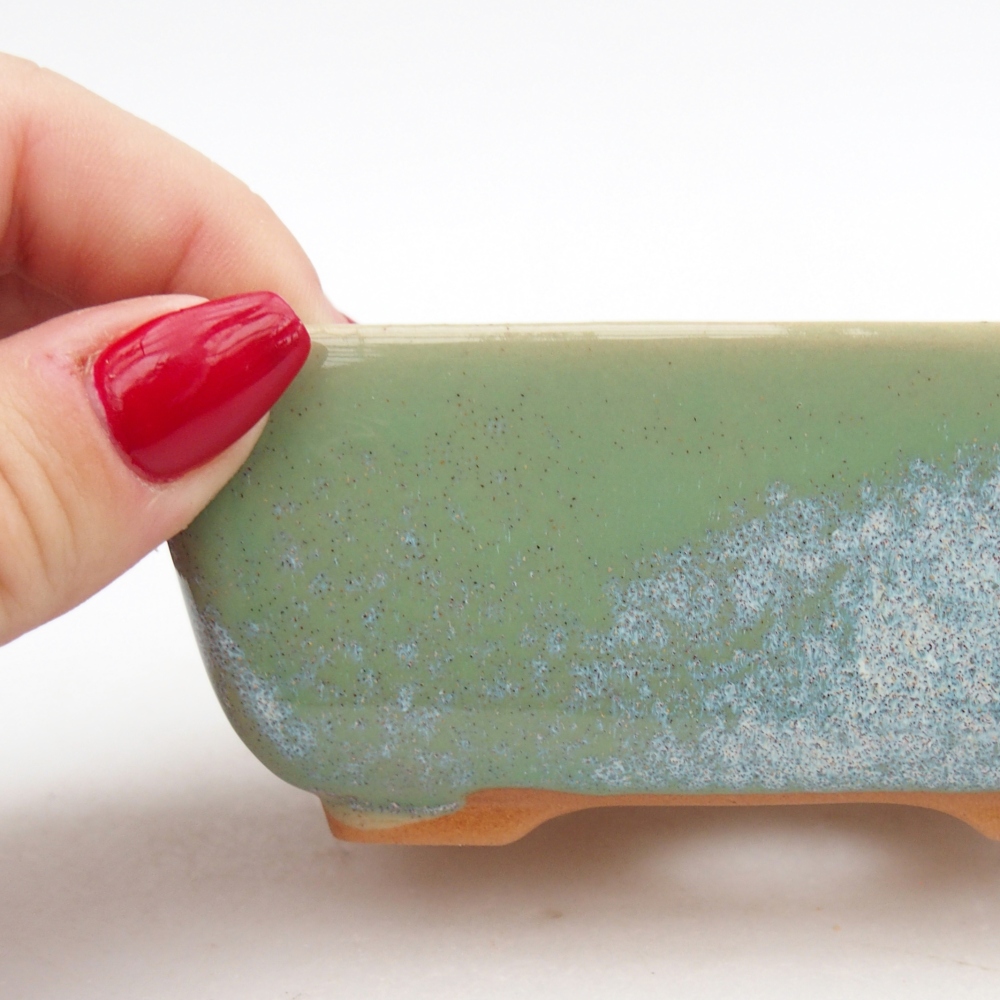 Bonsaischaal van keramiek 26 x 26 x 8 cm, kleur rood