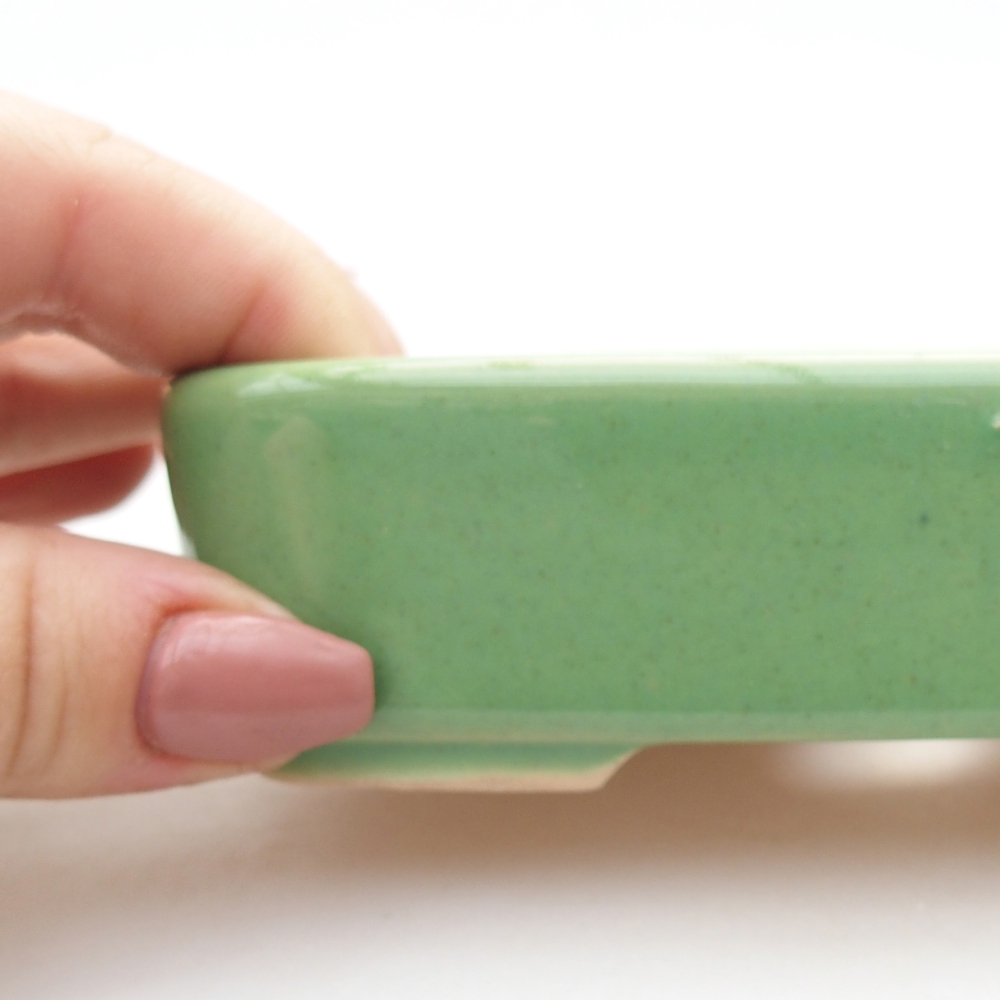 Bonsaischaal van keramiek 12,5 x 9 x 3,5 cm, groen