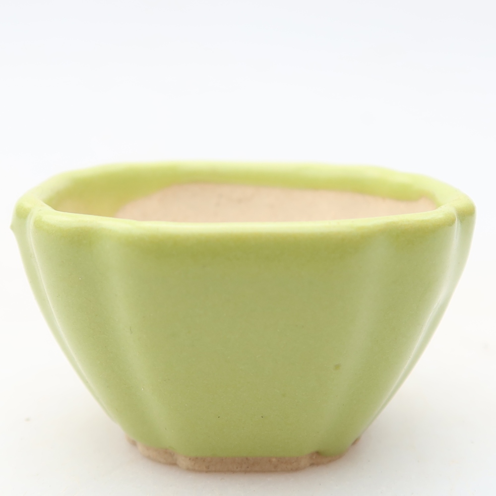 Bonsaischaaltje van keramiek 4,5 x 4,5 x 2,5 cm, groen