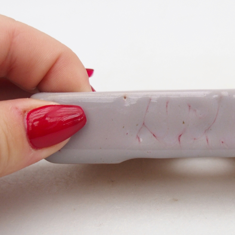 Bonsaischaal van keramiek 26 x 26 x 8 cm, kleur rood