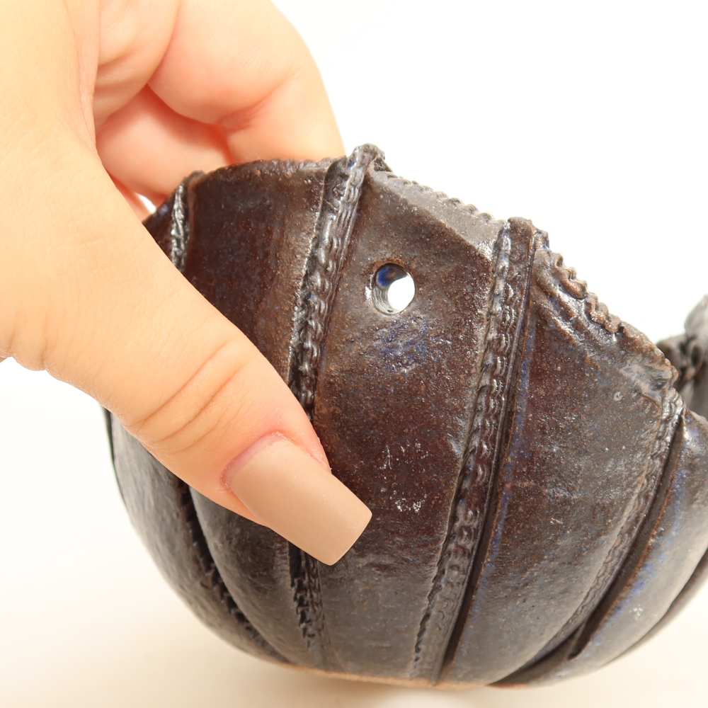 Keramische schaal voor Kokedama, 13,5 x 12 x 8 cm, kleur: blauw
