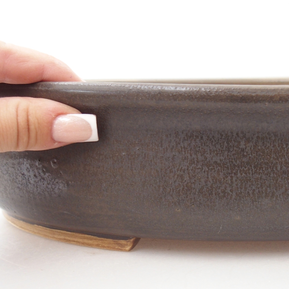 Bonsaischaal van keramiek 32,5 x 28 x 7 cm, bruin