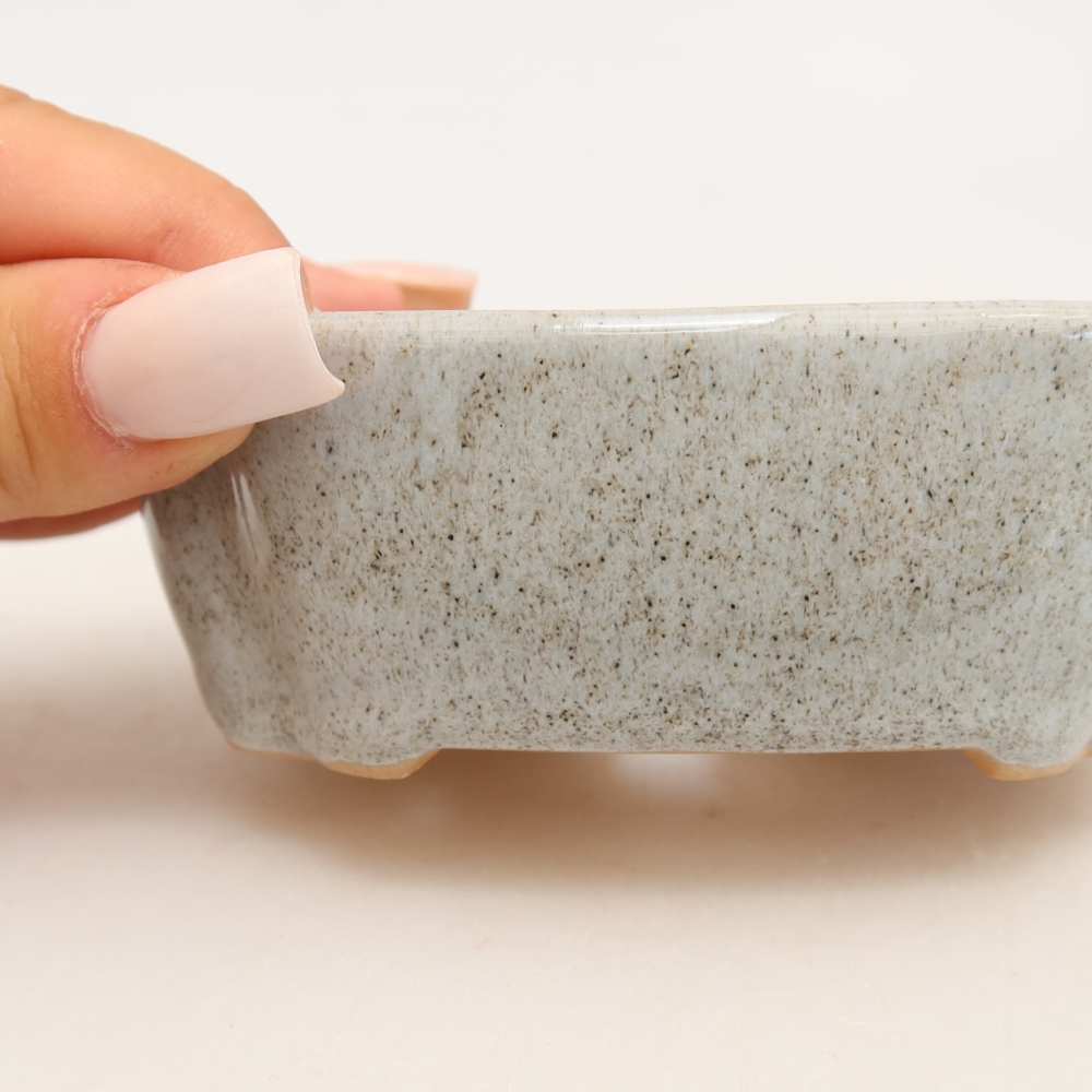 Keramische bonsaipot 10,5 x 8 x 4 cm, kleur grijs