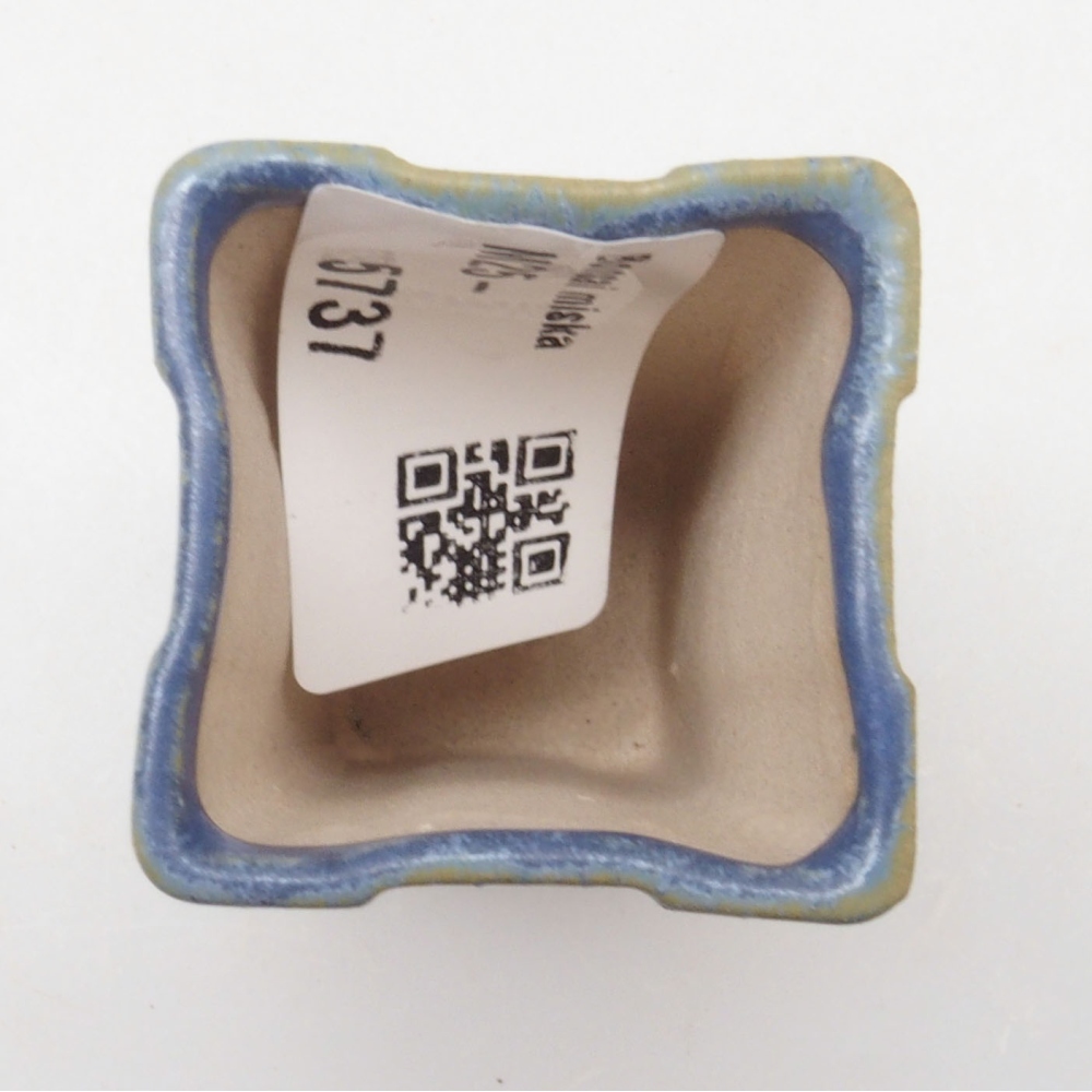 Mini bonsaischaal 3 x 3 x 5,5 cm, kleur blauw
