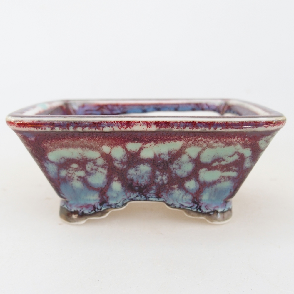 Mini bonsaischaal 8,5 x 7,5 x 4 cm, bordeauxrood