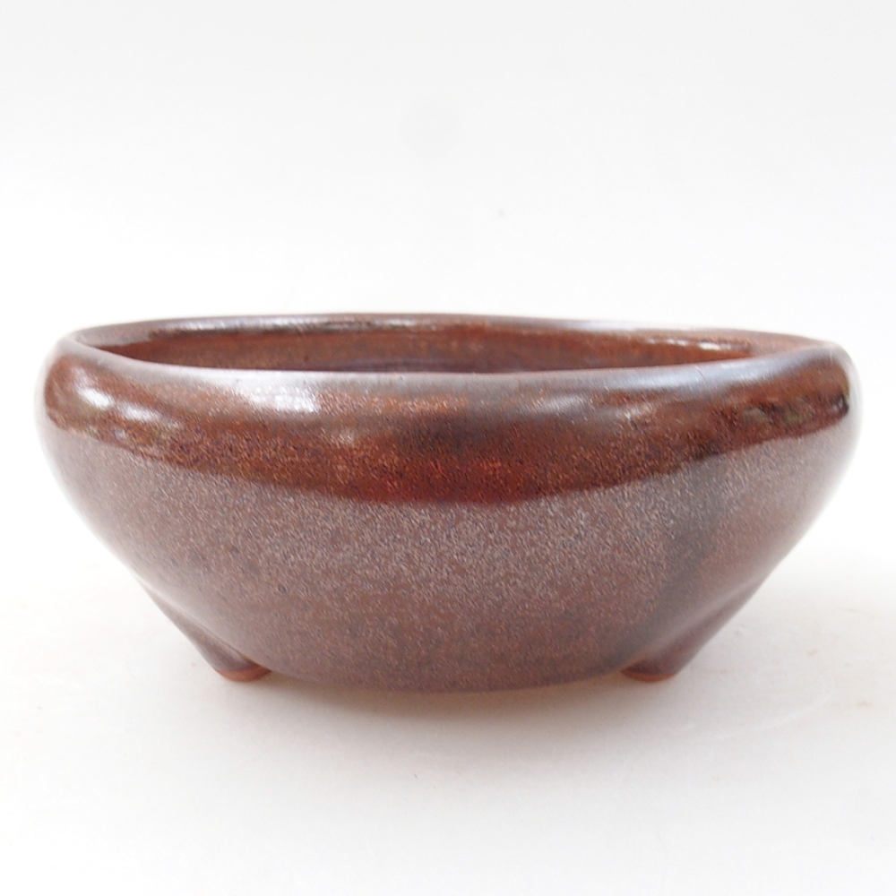 Bonsaischaal van keramiek 11 x 11 x 5 cm, bruin