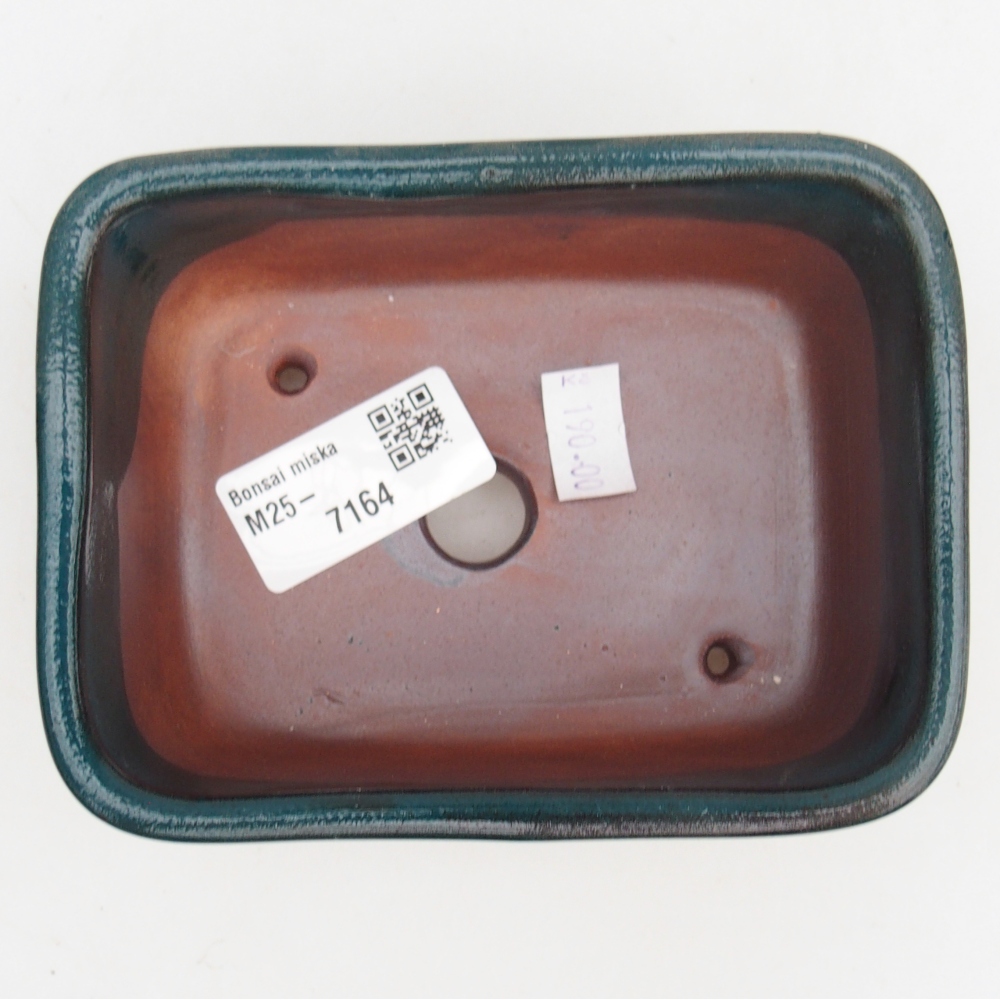 Bonsaischaal van keramiek 26 x 26 x 8 cm, kleur rood