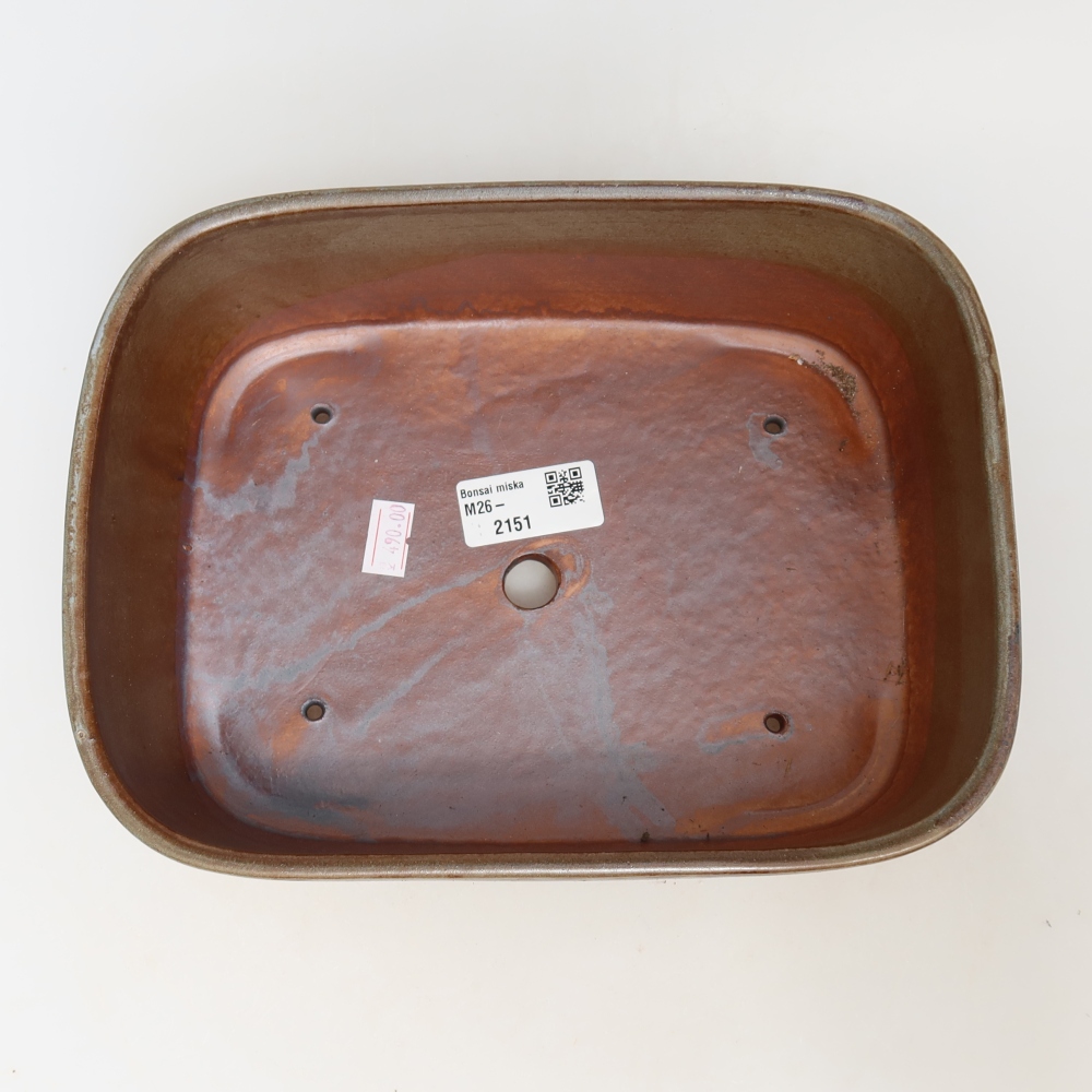 Keramische bonsaipot 23 x 17,5 x 7,5 cm, kleur bruin