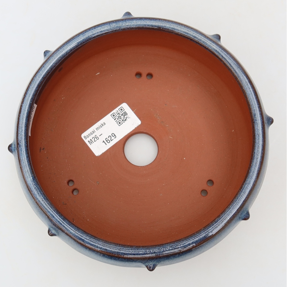 Bonsaischaal van keramiek 15,5 x 15,5 x 6,5 cm, kleur blauw