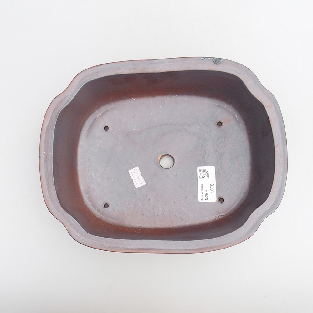 Bonsaischaal van keramiek 24 x 19,5 x 7 cm, metaalkleur