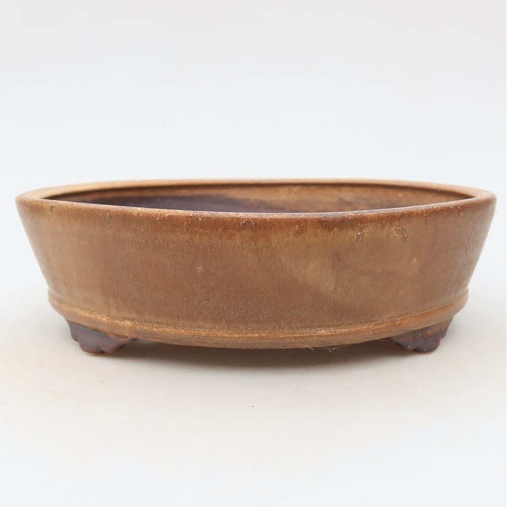 Bonsaischaal van keramiek 21,5 x 21,5 x 6 cm, roze