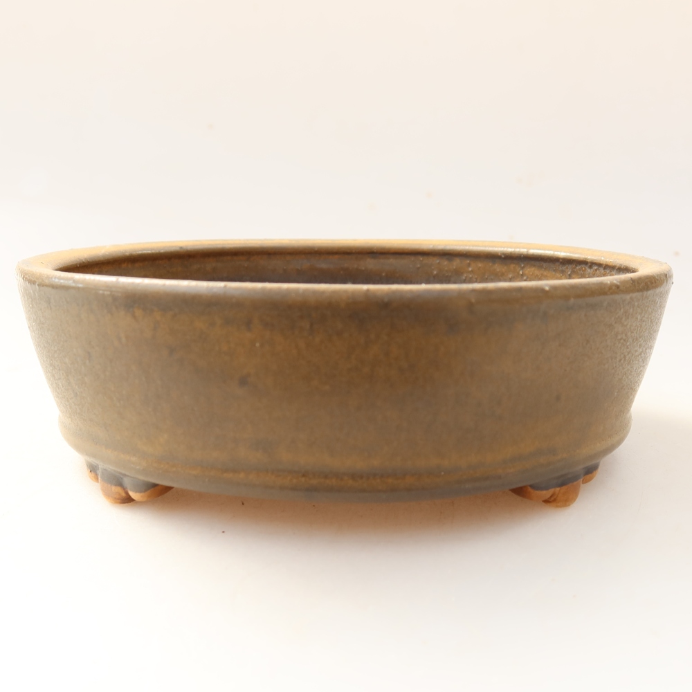 Bonsaischaal van keramiek 15,5 x 15,5 x 5 cm, bruin