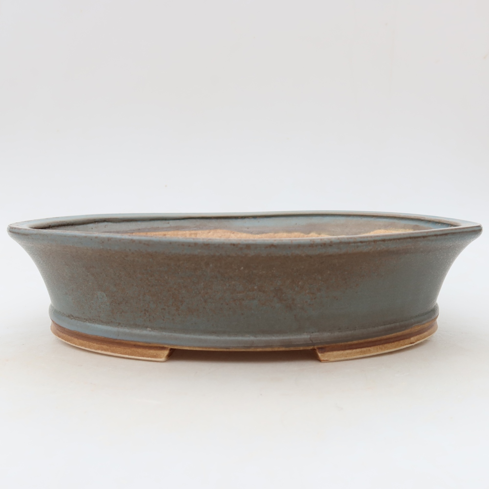 Keramische bonsaipot 27 x 24,5 x 6 cm, kleur: blauw