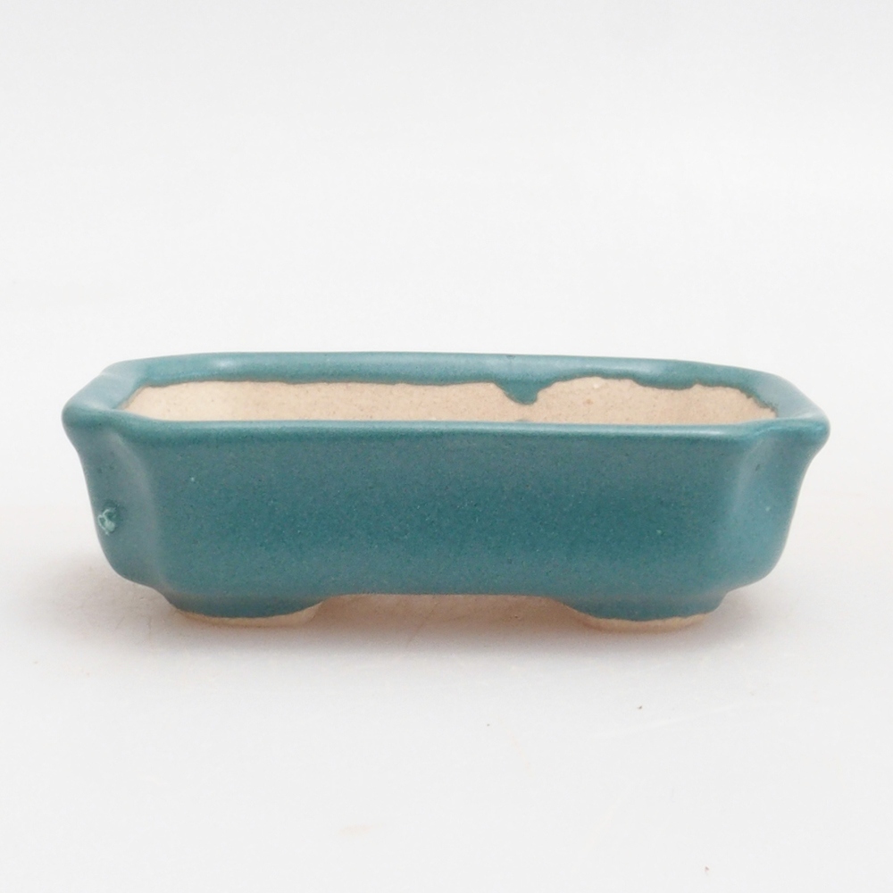 Bonsaischaal van keramiek 6,5 x 5,5 x 4 cm, kleur blauw