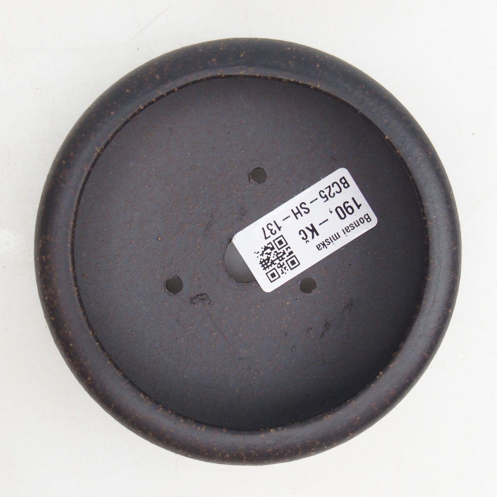 Bonsaischaaltje van keramiek 11,5 x 11,5 x 4 cm, okerbruin