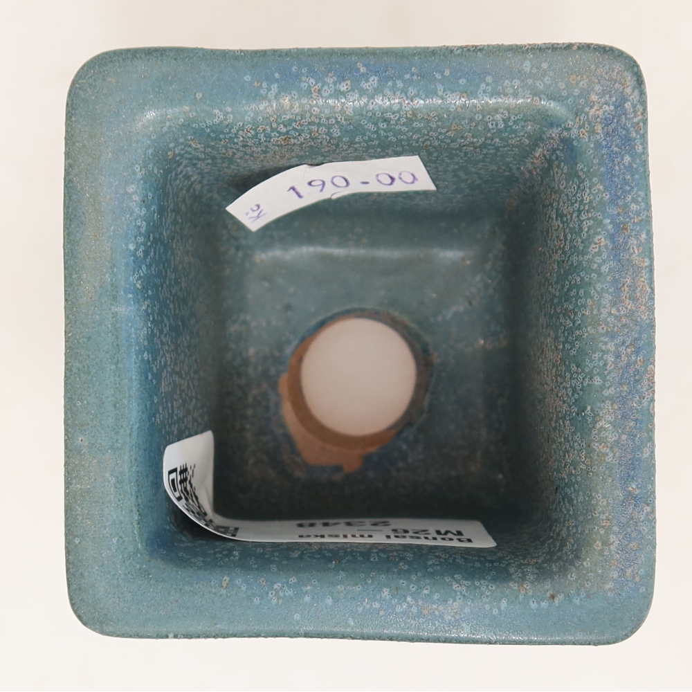 Keramische bonsaischaal 6 x 6 x 5,5 cm, kleur: blauw