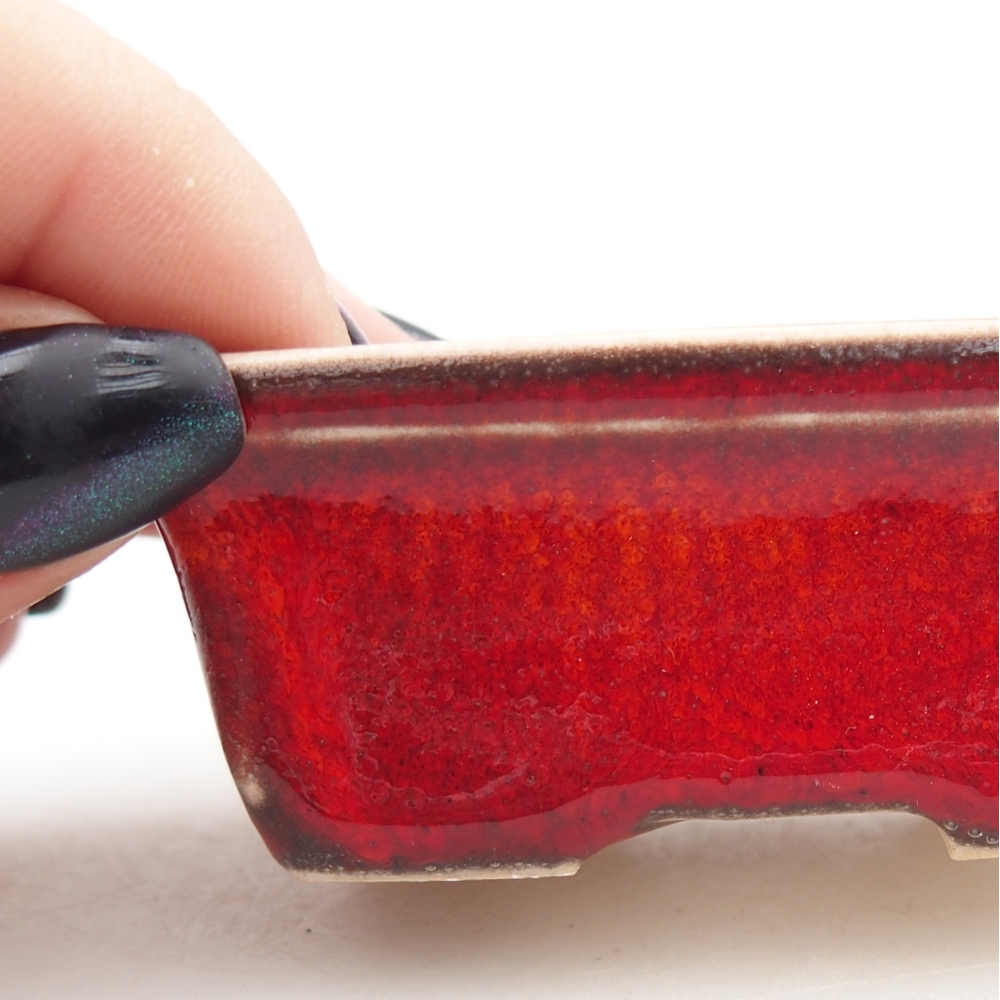 Mini bonsaischaal 6,5 x 4,5 x 2,5 cm, kleur rood