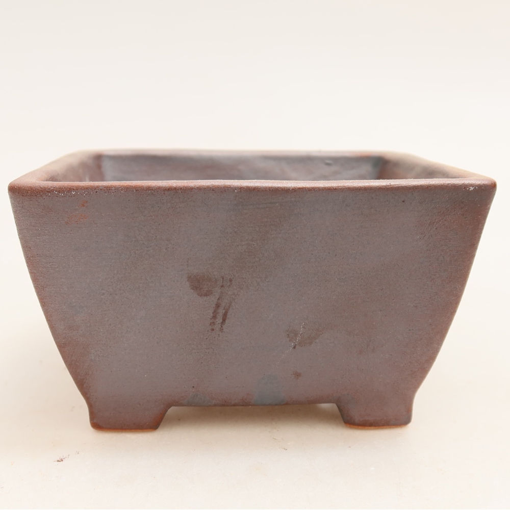 Keramische bonsaipot 9,5 x 9,5 x 5,5 cm, metaalachtige kleur