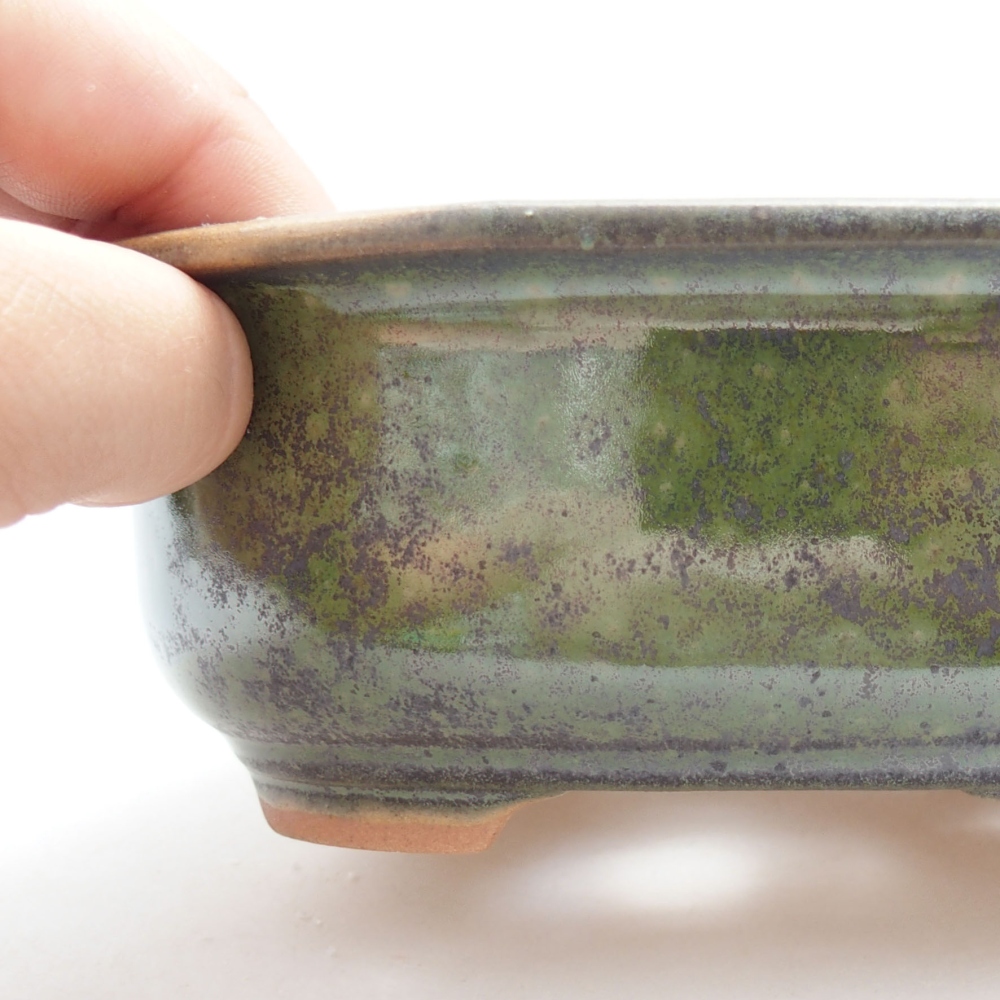 Bonsaischaal van keramiek 22 x 17 x 5 cm, groen