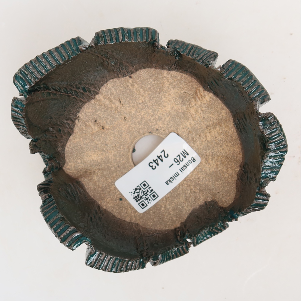 Keramische schaal  10 x 10 x 6 cm, kleur groen