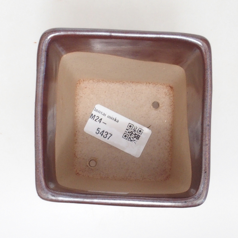 Bonsaischaal van keramiek 8,5 x 8,5 x 11 cm, bruin