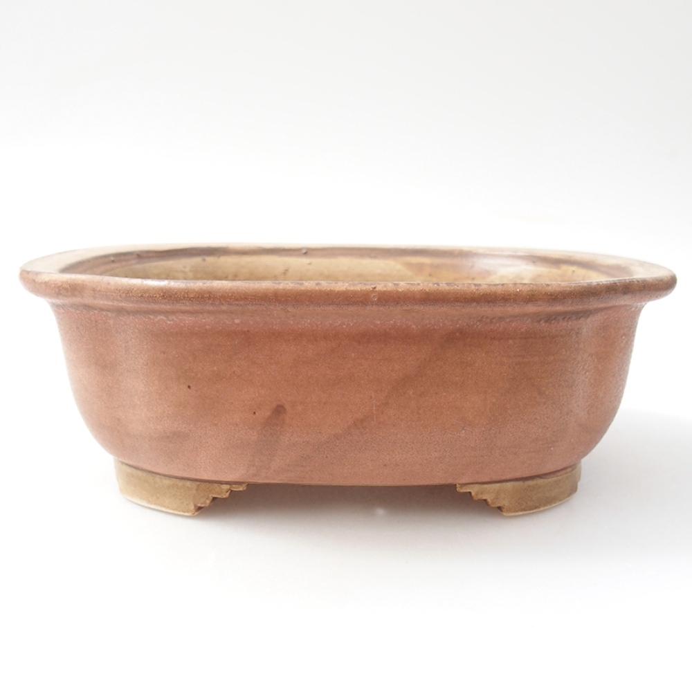 Bonsaischaal van keramiek 20 x 16 x 7 cm, roze