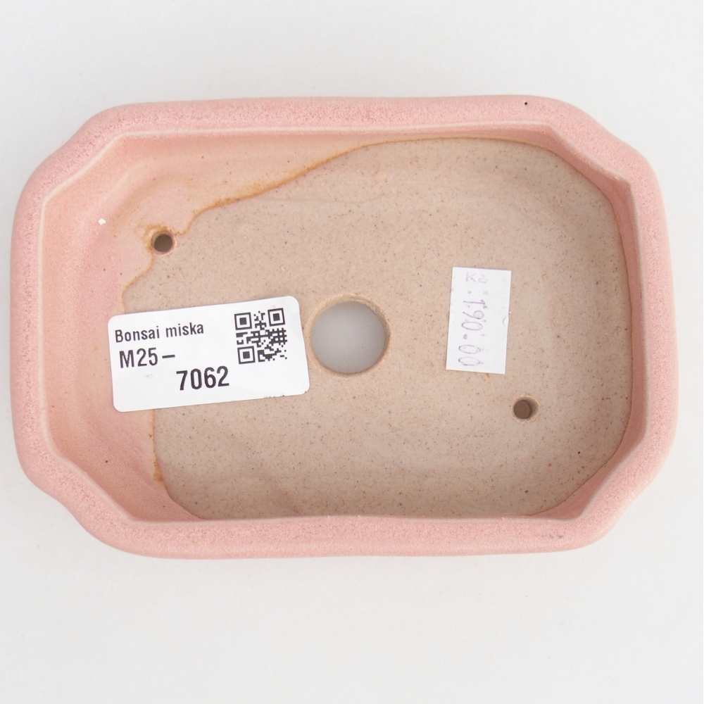 Bonsaischaal van keramiek 26 x 26 x 8 cm, kleur rood