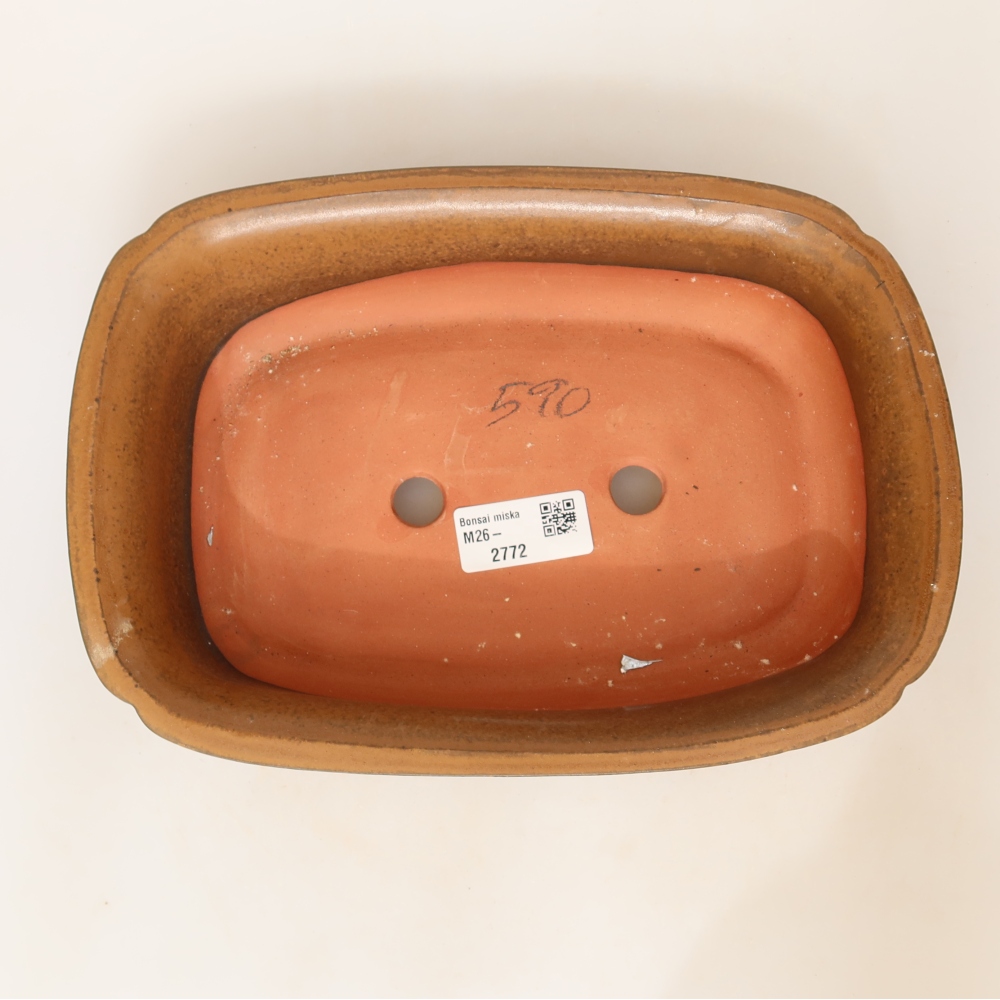 Keramische schaal  24 x 17 x 6 cm, kleur bruin