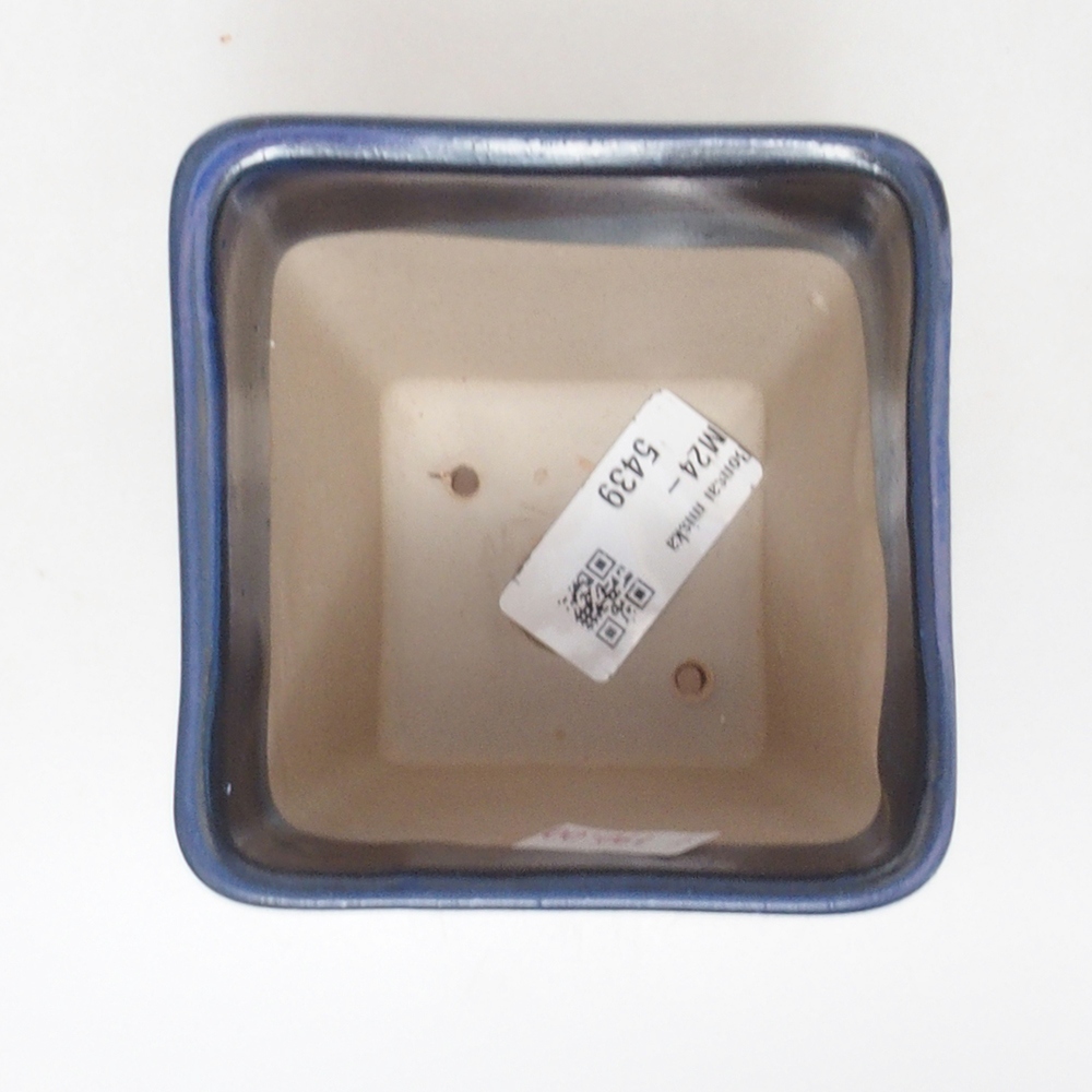 Bonsaischaal van keramiek 8,5 x 8,5 x 11 cm, kleur blauw