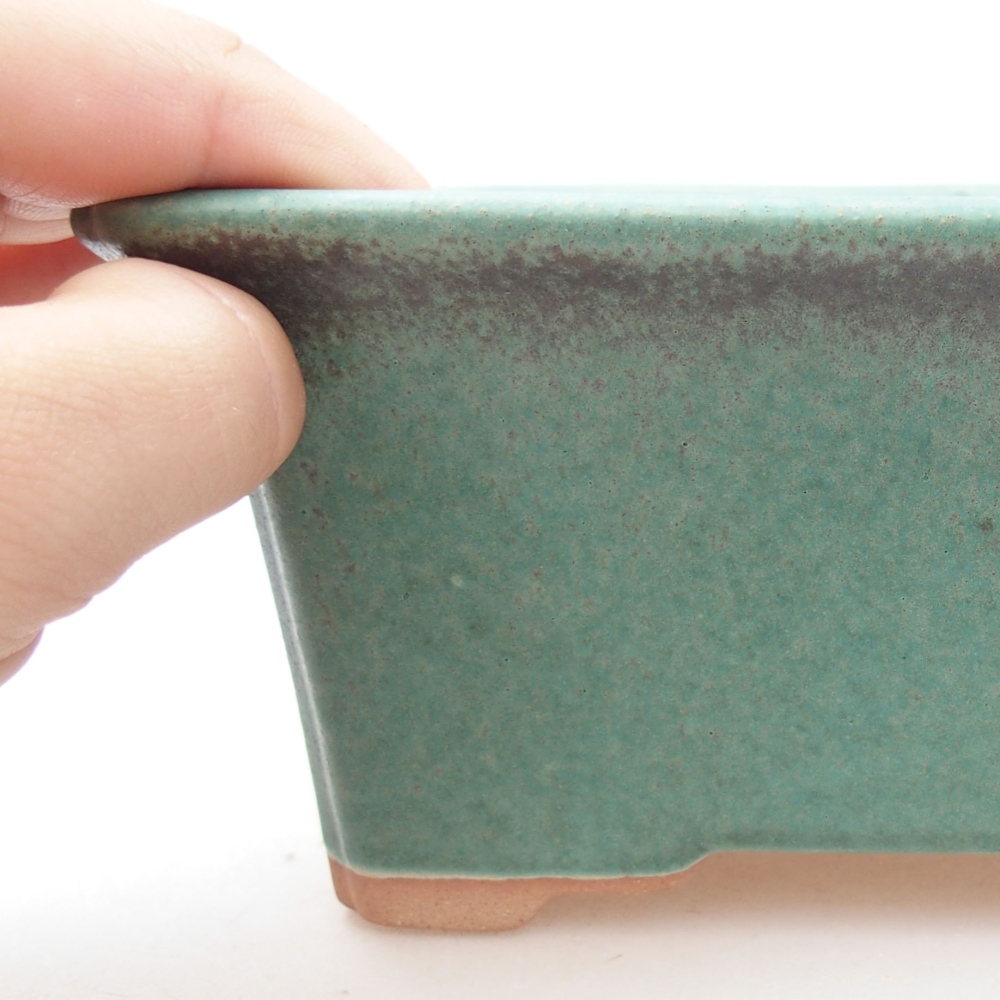 Bonsaischaal van keramiek 22 x 17 x 5 cm, groen