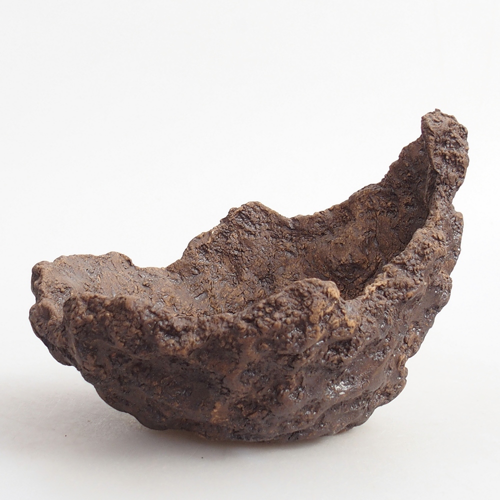 Keramisch Schelp 13 x 11 x 11 cm , kleur bruin