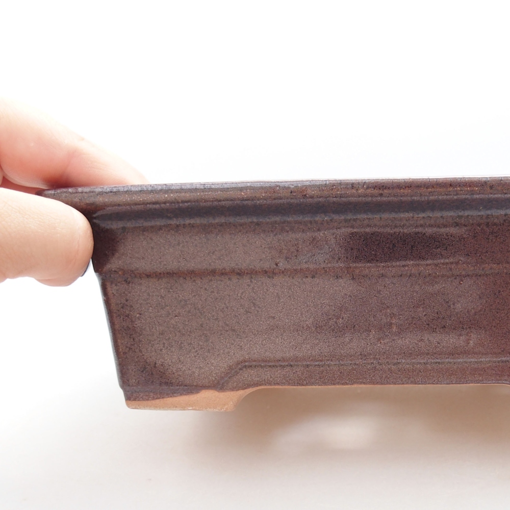 Bonsaischaal van keramiek 22 x 17 x 5 cm, groen