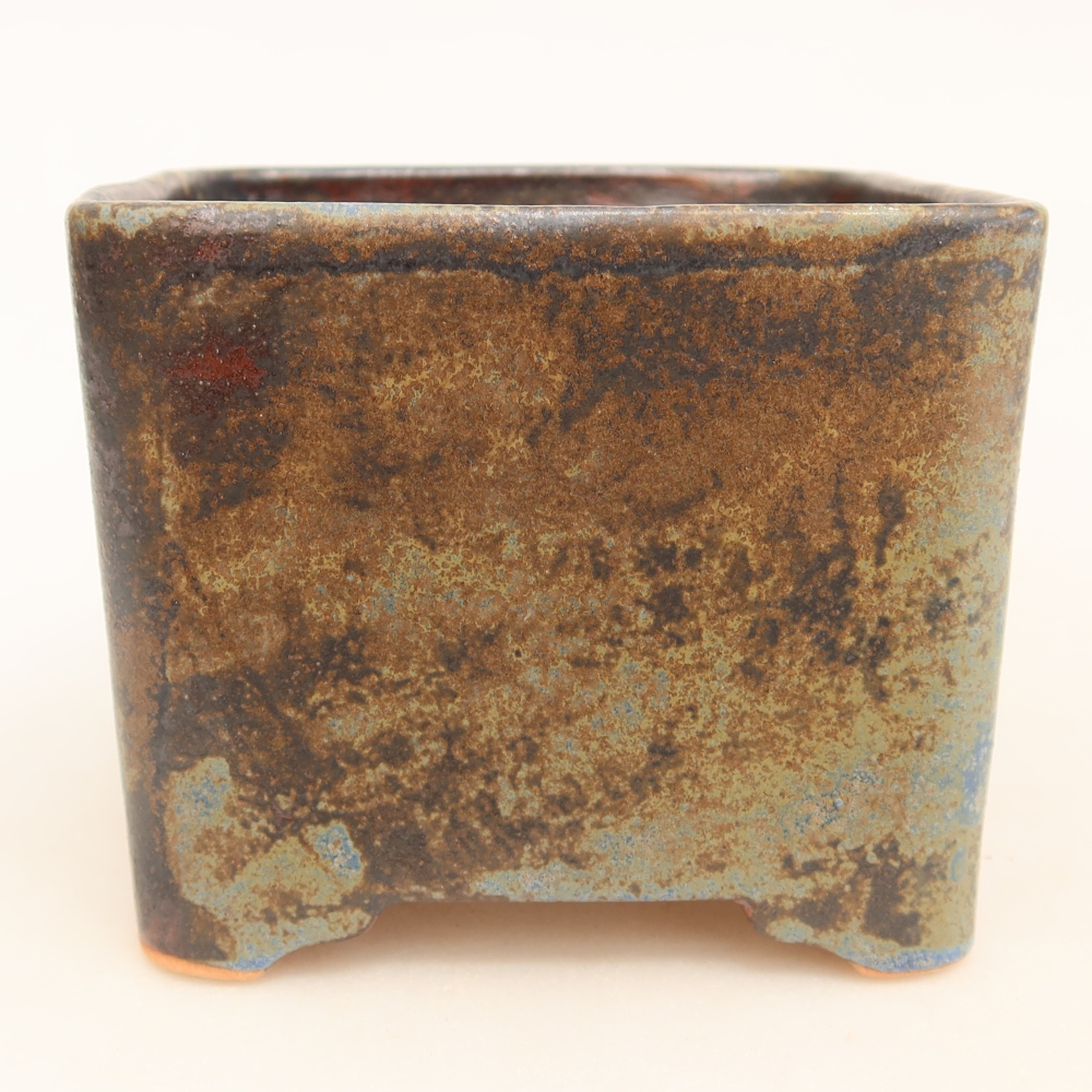 Keramische bonsaipot 10,5 x 10,5 x 8,5 cm, kleur bruin