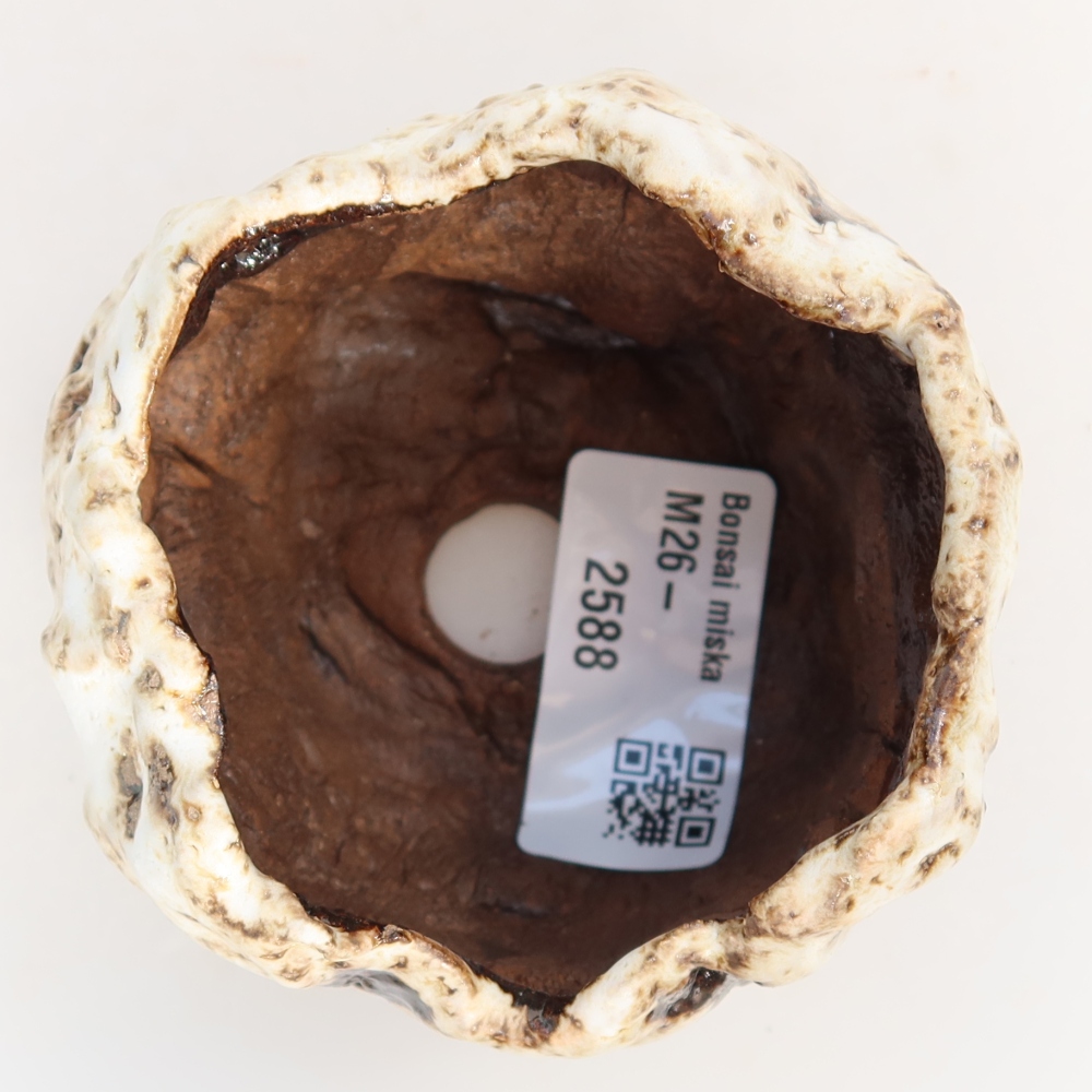 Keramische schaal  7,5 x 7,5 x 6 cm, kleur witbruin