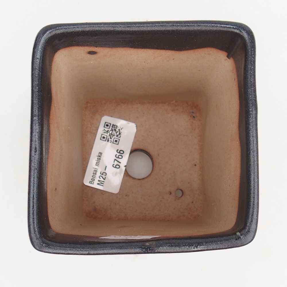 Bonsaischaal van keramiek 8,5 x 8,5 x 11,5 cm, grijs