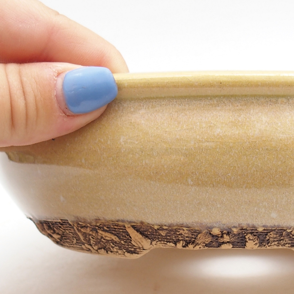 Bonsaischaal van keramiek 18 x 18 x 5 cm, groen