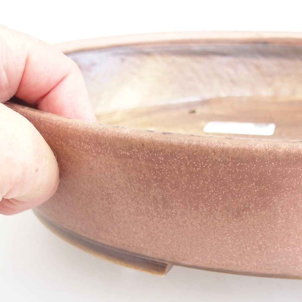 Bonsaischaal van keramiek 31 x 26,5 x 6 cm, roze