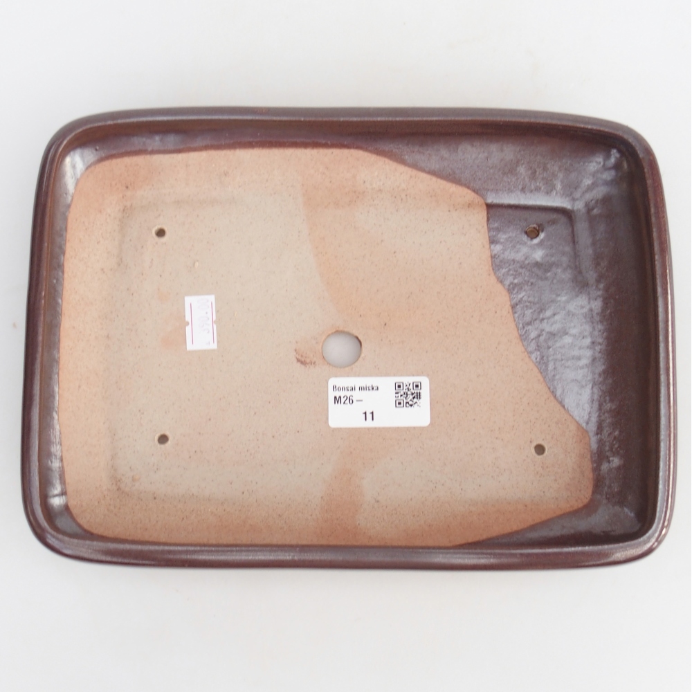 Bonsaischaal van keramiek 24 x 17,5 x 4 cm, bruin