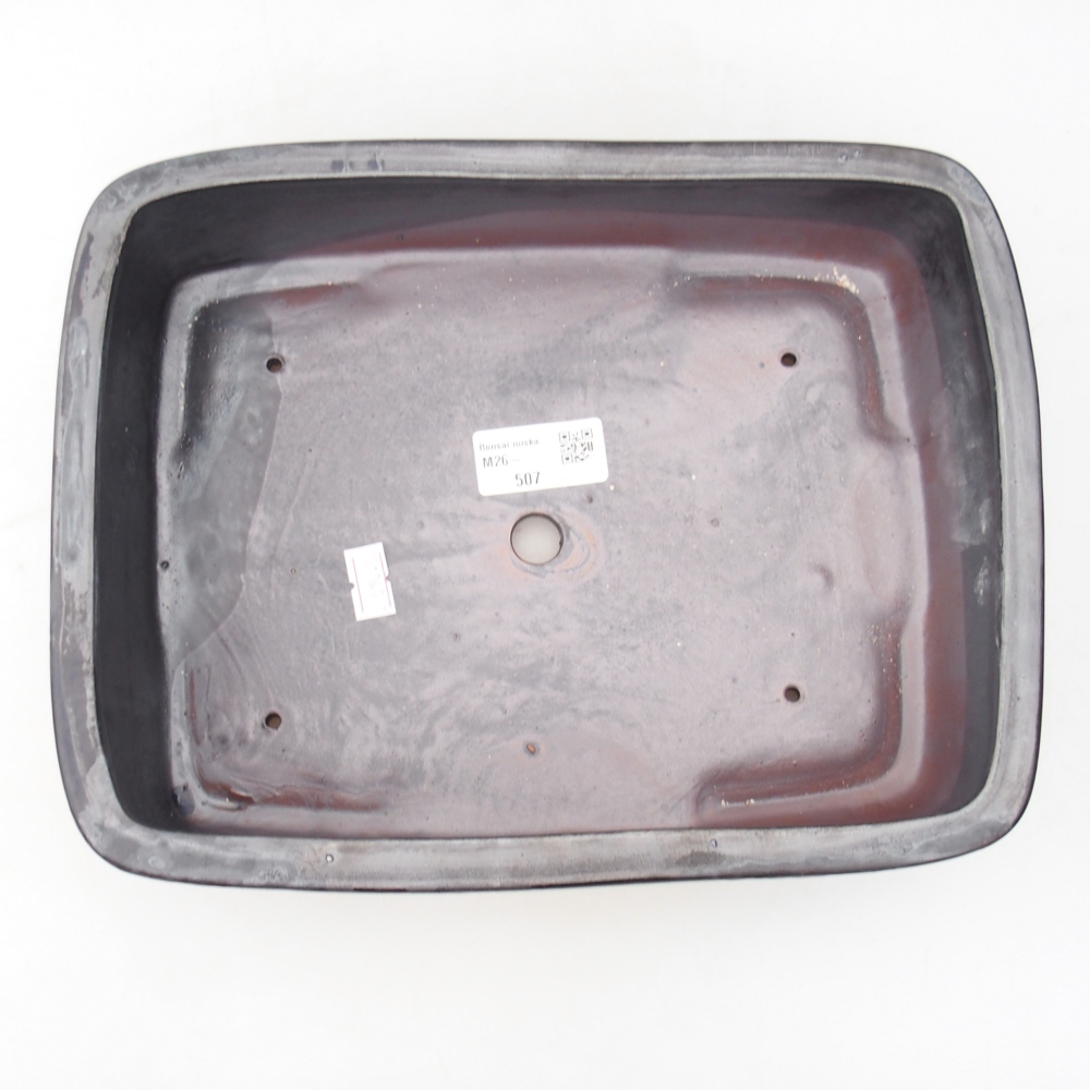 Bonsaischaal van keramiek 26,5 x 20 x 6,5 cm, zwart