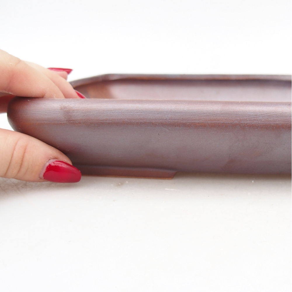 Bonsaischaal van keramiek 24 x 17,5 x 4 cm, metaalkleur