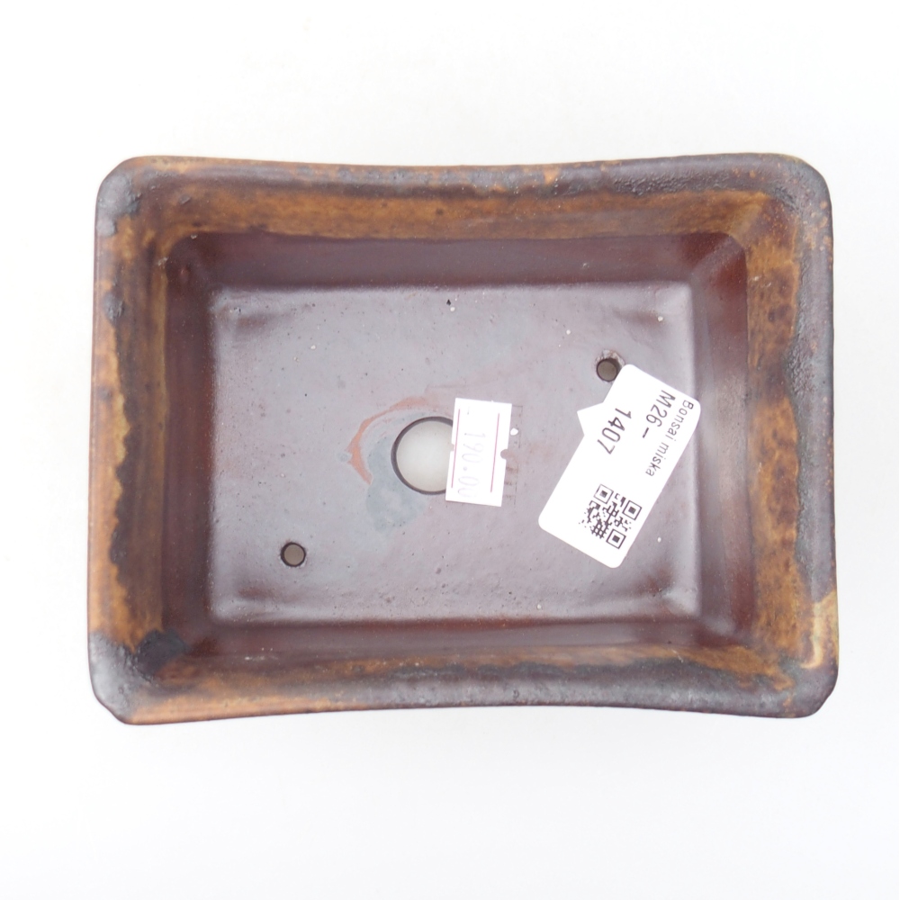 Bonsaischaal van keramiek 13,5 x 10 x 5,5 cm, bruin
