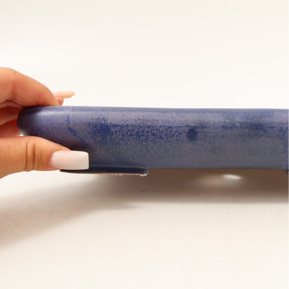 Keramische bonsaipot 24 x 17,5 x 4 cm, kleur: blauw