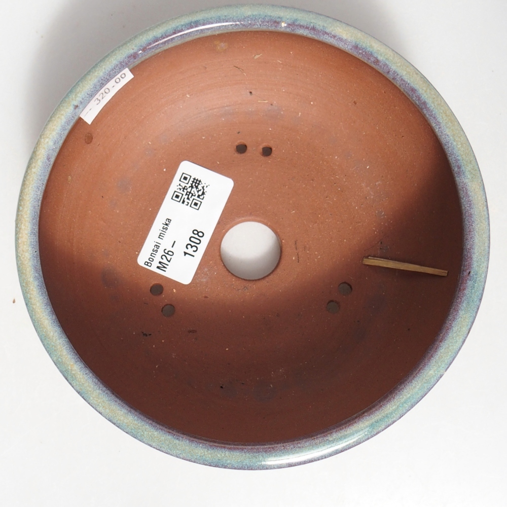 Bonsaischaal van keramiek 14,5 x 14,5 x 5 cm, groen