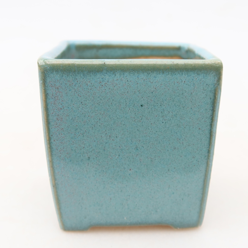 Bonsaischaaltje van keramiek 4,5 x 4,5 x 5 cm, kleur blauw