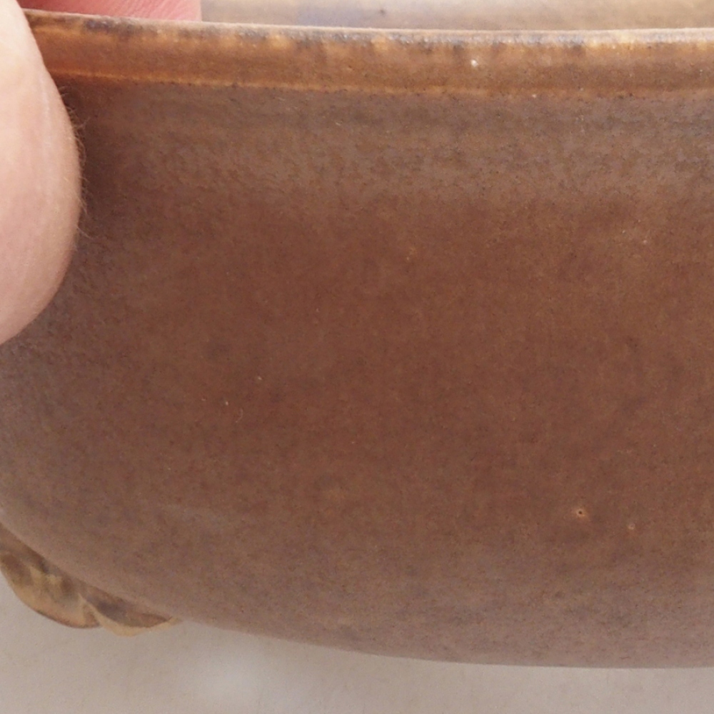 Bonsaischaal van keramiek 10 x 8,5 x 4 cm, bruin