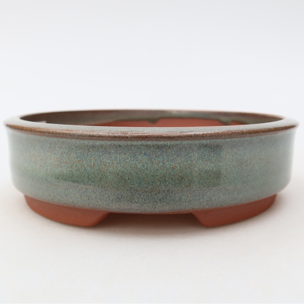 Keramische bonsaipot 14 x 14 x 4 cm, kleur groen