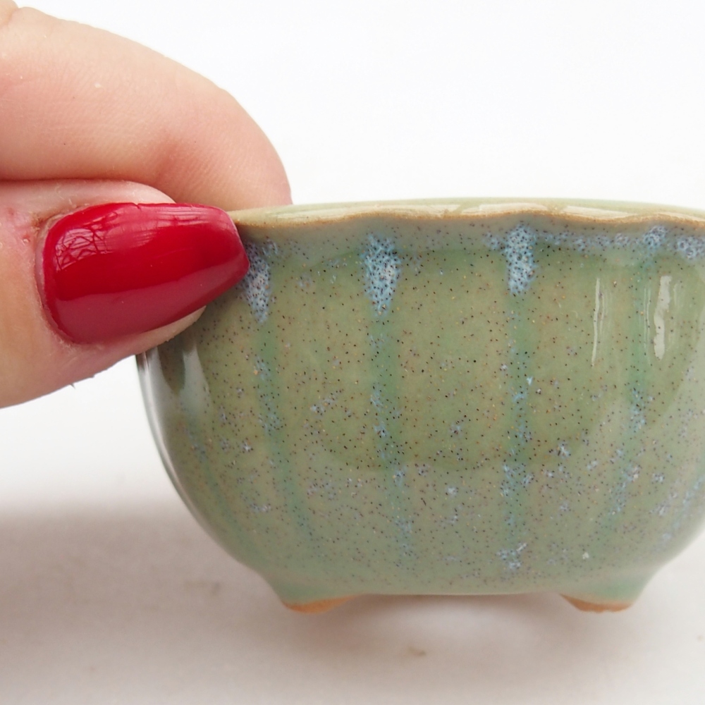 Bonsaischaal van keramiek 26 x 26 x 8 cm, kleur rood